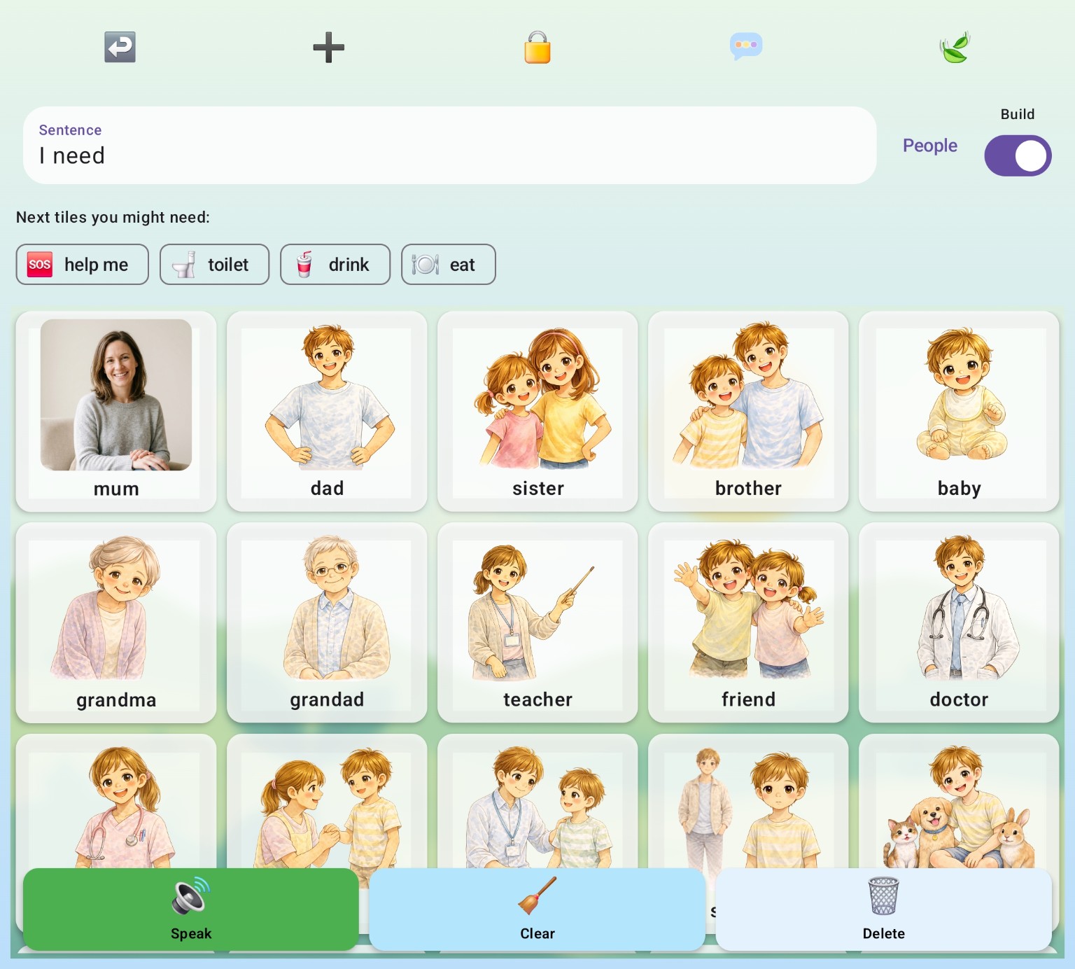 Little Talks people category with a real photo used for mum